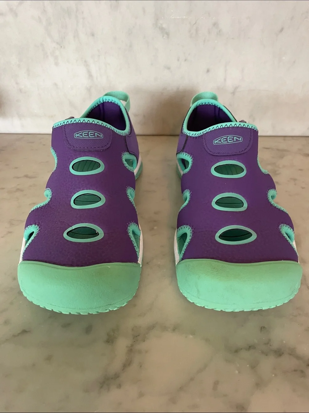 KEEN Kids' Stingray Closed Toe Water Sandal Shoe Purple/Cockatoo 3